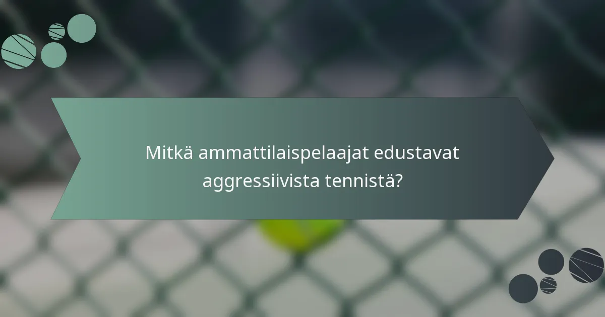 Mitkä ammattilaispelaajat edustavat aggressiivista tennistä?