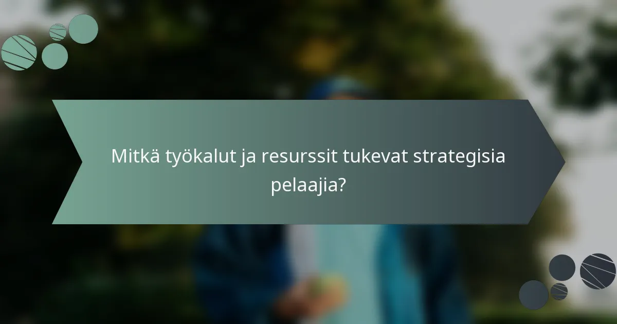 Mitkä työkalut ja resurssit tukevat strategisia pelaajia?